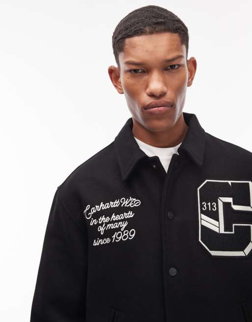 Carhartt WIP world class varsity bomber jacket in black | ASOS