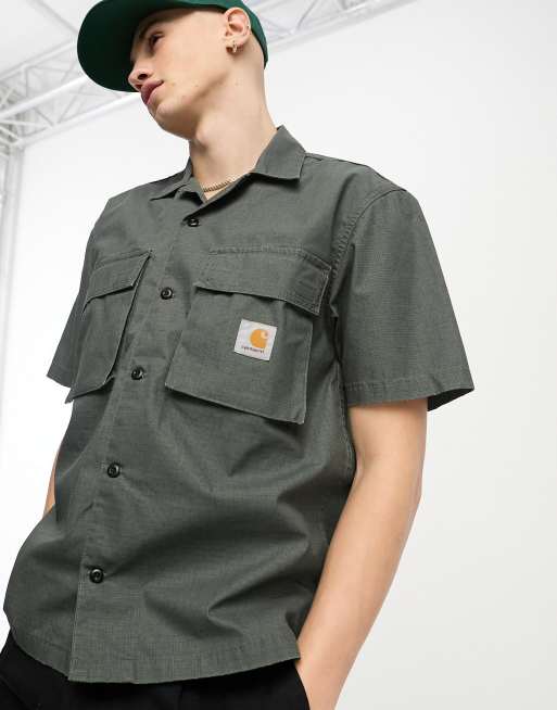 Carhartt WIP – Wynton – Kurzärmliges Hemd in Grün