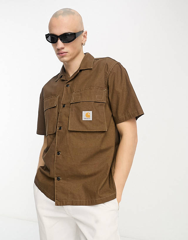 Carhartt WIP - wynton short sleeve shirt in brown