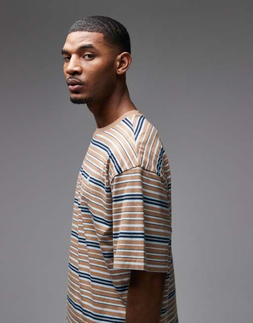 Carhartt WIP – Zane – Beżowo-niebieski T-shirt, 4 z 5