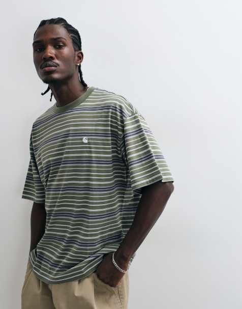 Carhartt WIP Zane t-shirt in green and blue stripe - view 1