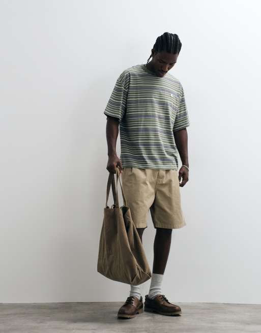 Carhartt WIP zane t-shirt in green and blue stripe, 4 of 5