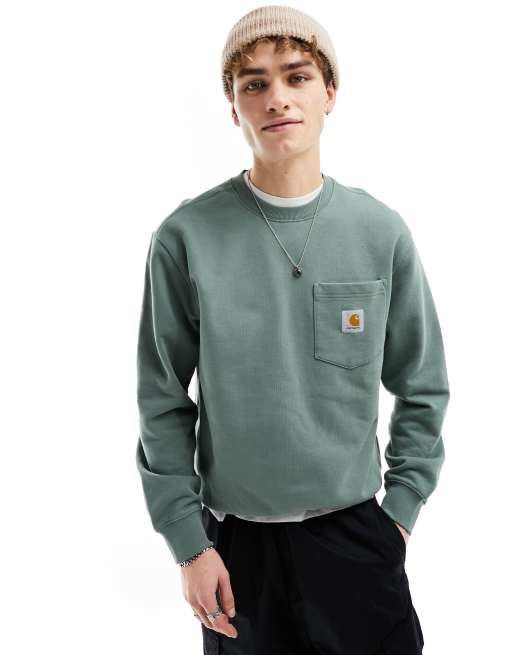 Carhartt WIP – Zielona bluza dresowa z kieszenią