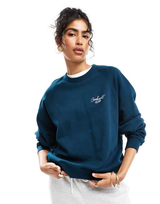 Carhartt WIP – Zielona bluza z napisem z logo