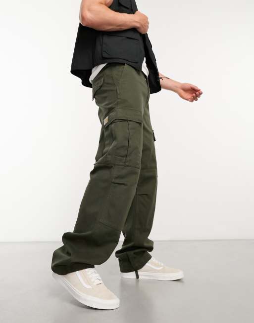 Carhartt WIP – Zielone bojówki o regularnym kroju, 4 z 4