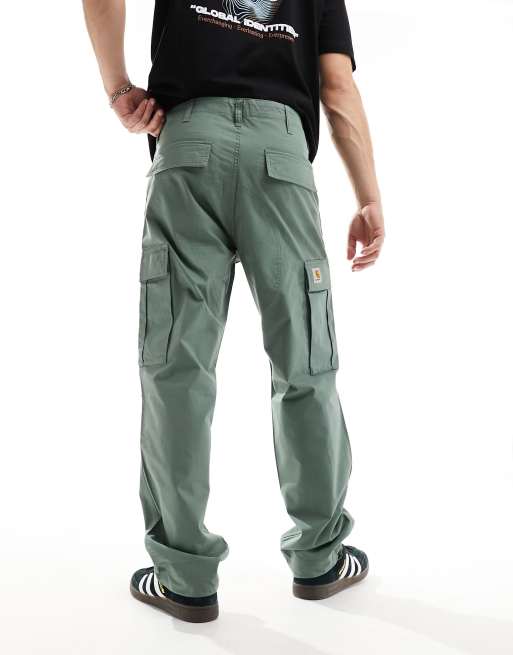 Carhartt WIP – Zielone bojówki o regularnym kroju, 2 z 5