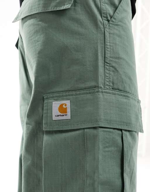 Carhartt WIP – Zielone bojówki o regularnym kroju, 3 z 5