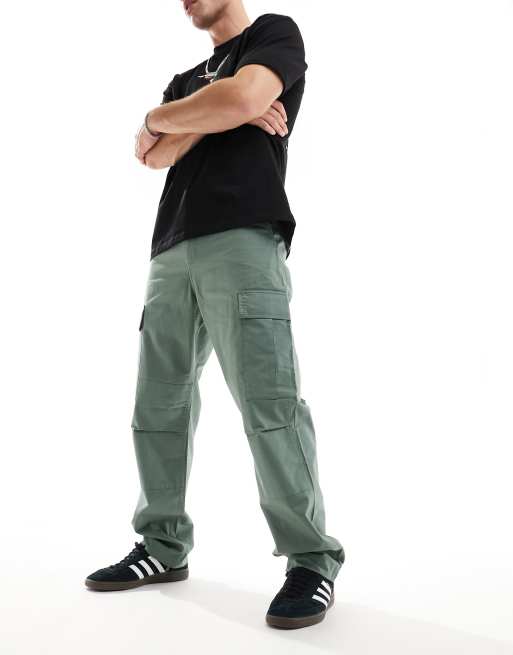 Carhartt WIP – Zielone bojówki o regularnym kroju, 4 z 5