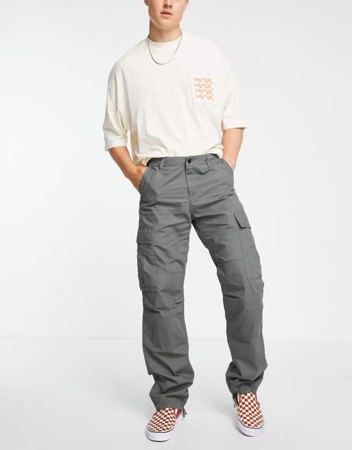 Carhartt WIP – Zielone bojówki o regularnym kroju, 2 z 4