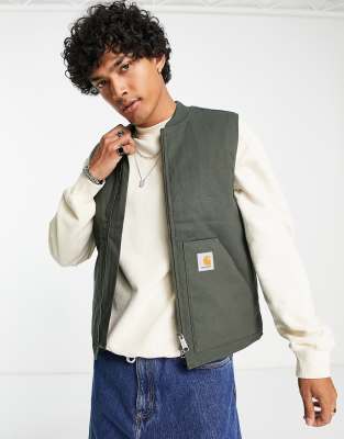 Carhartt WIP – Zielony bezrękawnik z podszewką