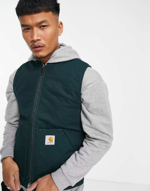 Carhartt WIP – Zielony bezrękawnik z podszewką
