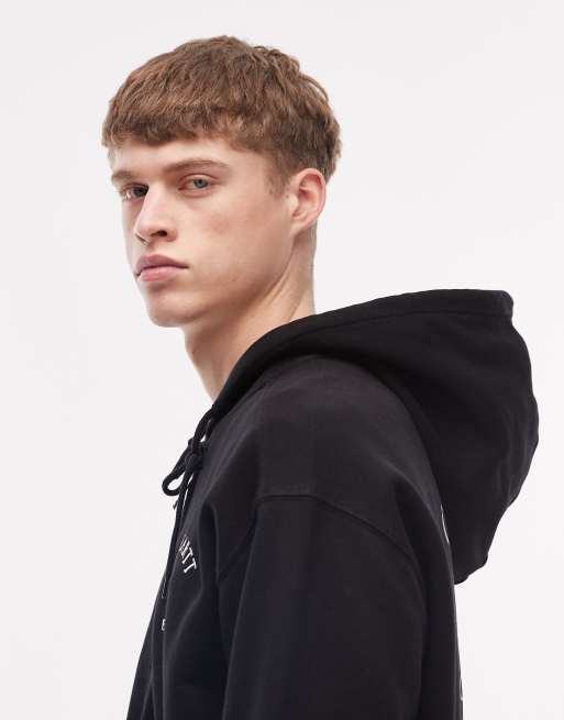 Carhartt WIP zip through hoodie with monogram logo back print in black, 4 of 5