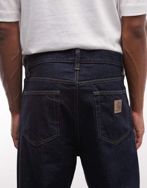 Carhartt WIPAaron tapered regular fit jeans in indigo blue, 4 of 5
