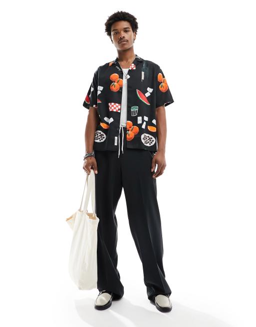Carhartt x Isis Maria artistic dinner print shirt in black, 3 of 4
