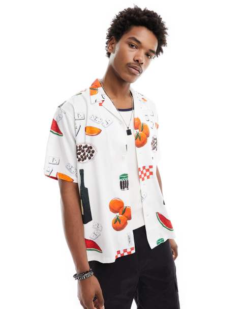 Carhartt x ISIS Maria artistic dinner print shirt in white - view 1