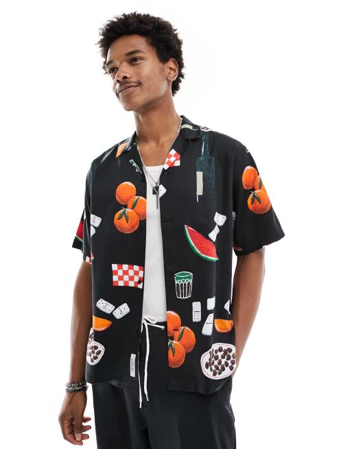 Carhartt x ISIS Maria – Svart skjorta med artistiskt middagstryck