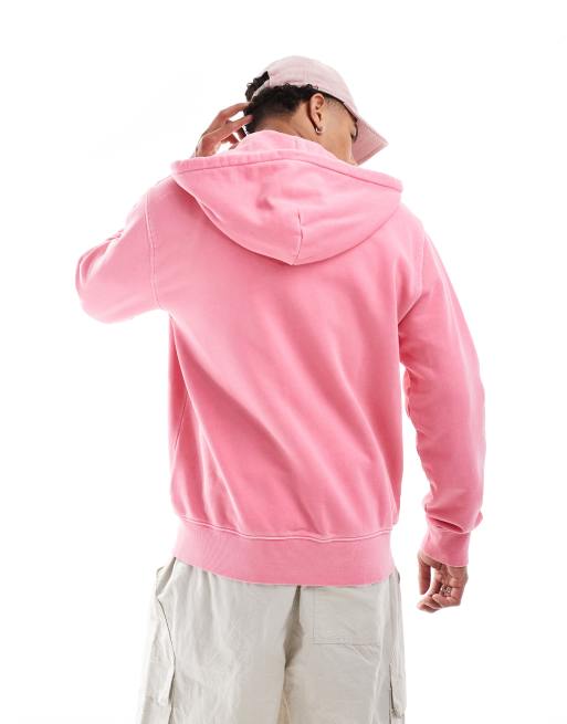 Carhattt WIP duster script garment dyed zip through hoodie