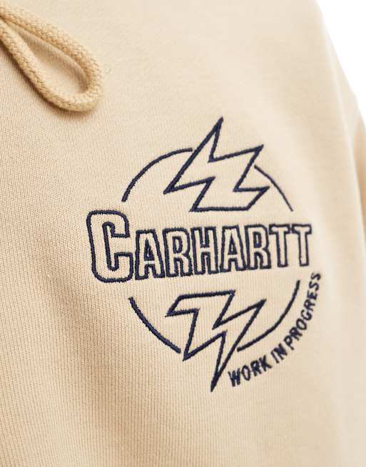 Carhattt WIP – Sandfärgad hoodie med tryck baktill, 3 av 4