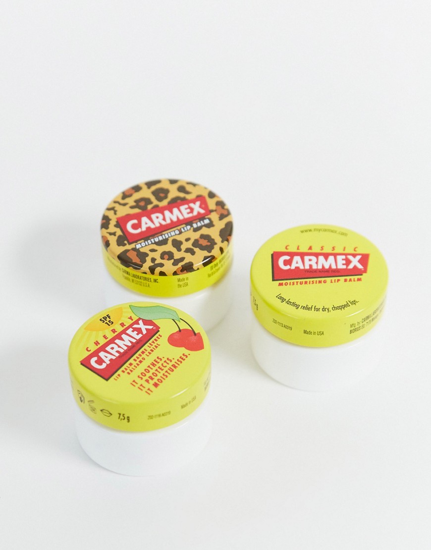 Carmex - Set van drie potjes lippenbalsem-Zonder kleur