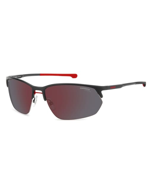 Carrera – Duck – Rechteckige Sonnenbrille in Schwarz mit roten Gläsern, 2 von 4