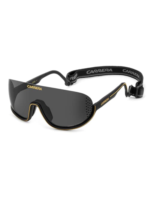Carrera Eyedra mask sunglasses with grey lenses in black - BLACK, 2 of 7