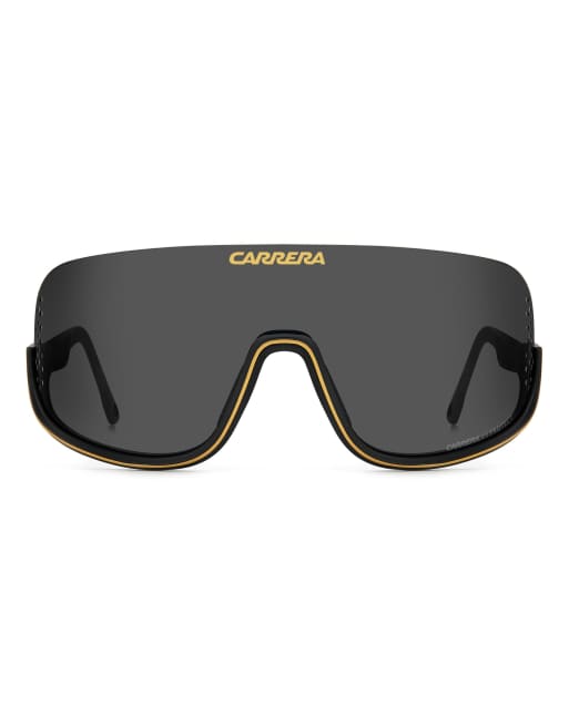 Carrera Eyedra mask sunglasses with grey lenses in black - BLACK, 3 of 7