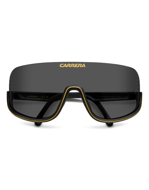 Carrera Eyedra mask sunglasses with grey lenses in black - BLACK, 4 of 7