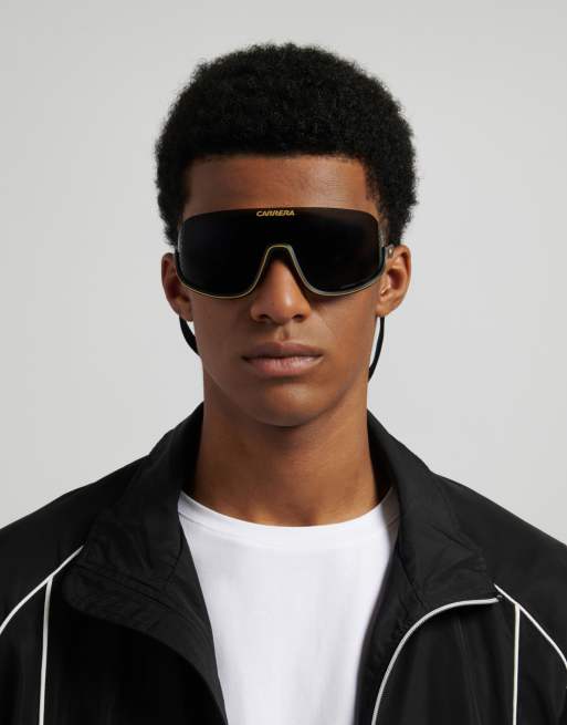 Carrera Eyedra mask sunglasses with grey lenses in black - BLACK, 7 of 7