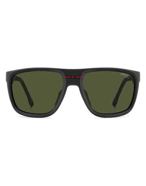 Carrera - Lunettes de soleil rectangulaires style sport à verres verts - Noir - view 1