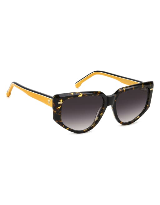 Carrera – Rechteckige Sonnenbrille in Braun mit rosa Gläsern, 4 von 4