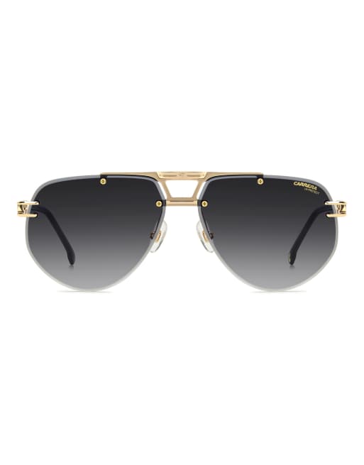 Carrera – Rechteckige Sonnenbrille in Gold mit dunkelgrauen Gläsern, 3 von 7