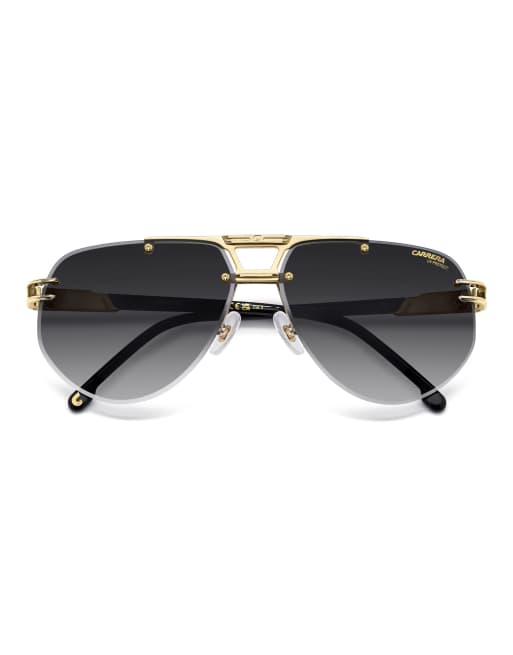 Carrera – Rechteckige Sonnenbrille in Gold mit dunkelgrauen Gläsern, 4 von 7