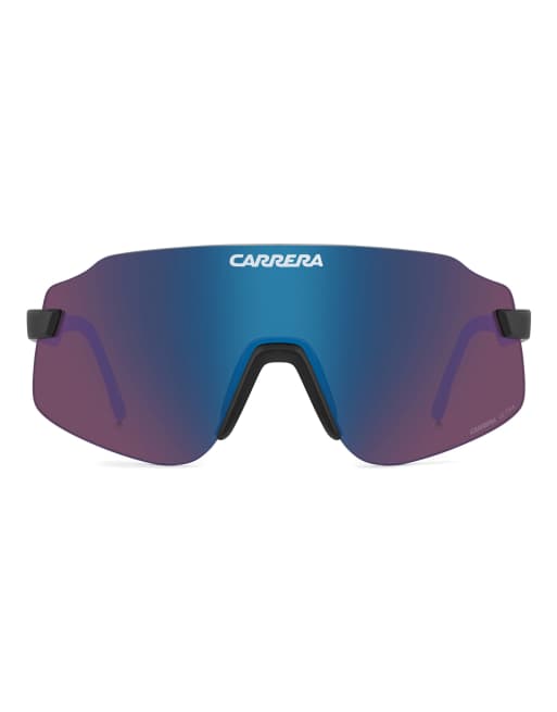 Carrera – Rechteckige Sonnenbrille in Schwarz mit Gläsern in Lila, 3 von 7