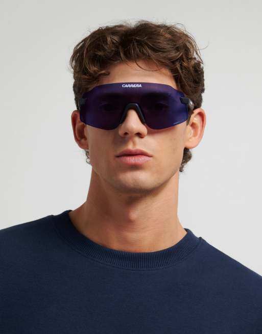 Carrera – Rechteckige Sonnenbrille in Schwarz mit Gläsern in Lila, 7 von 7