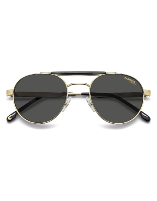 Carrera – Runde Sonnenbrille in Gold mit grauen Gläsern, 3 von 4