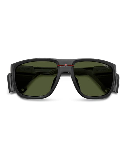 Carrera - Sport - Gafas de sol negras rectangulares con lentes verdes, 4 de 7