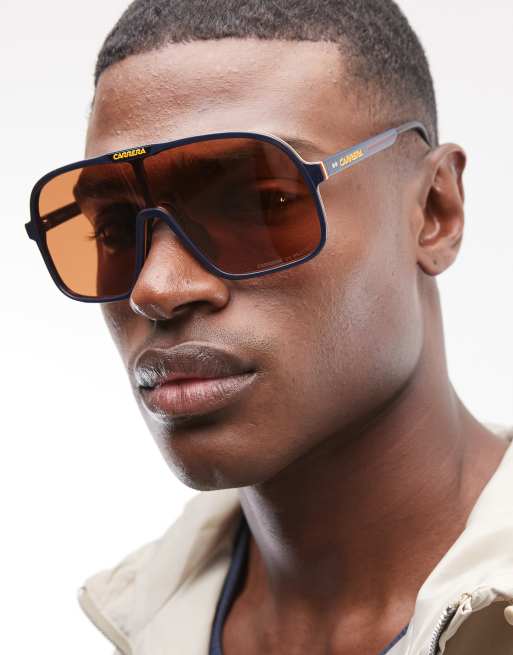 Carrera - Sport - Lunettes de soleil masque à verres marron - Bleu, 2 de 3