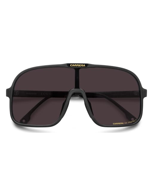 Carrera - Sport - Occhiali da sole a mascherina neri con lenti malva, 3 di 4