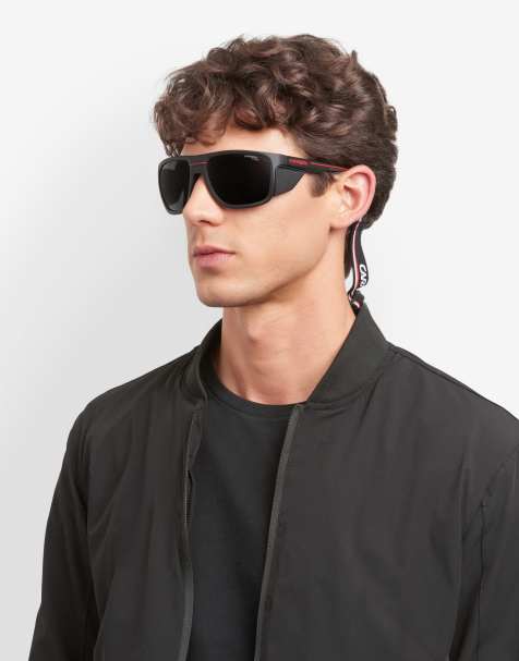 Carrera Sport rectangular sunglasses with green lenses in black - BLACK - view 1
