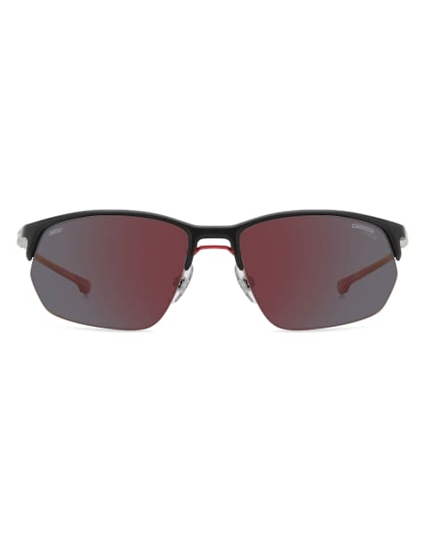 Carrera Sunglasses Ducati rectangular sunglasses with red lenses in black - view 1