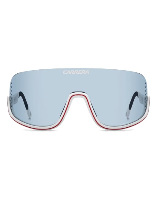 Carrera Sunglasses Eyedra mask sunglasses with azure lenses in white, 2 of 3