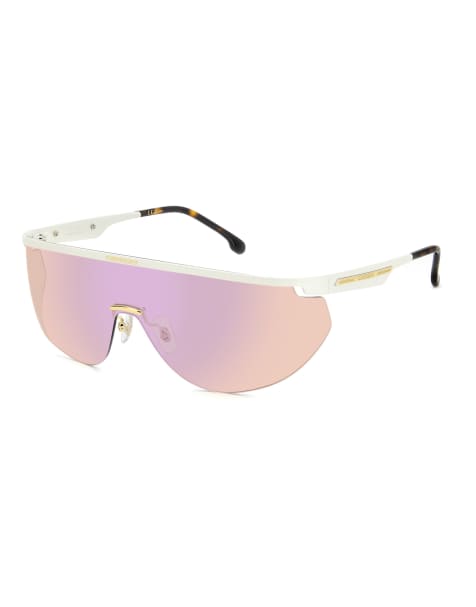 Carrera Sunglasses Flaglab rectangular sunglasses with pink&blue lenses in white - view 1