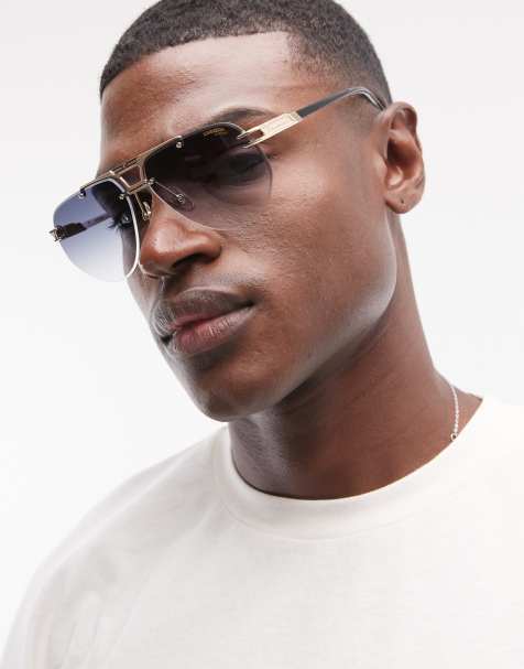 Carrera Sunglasses Rectangular sunglasses with dark blue lenses in black - view 1