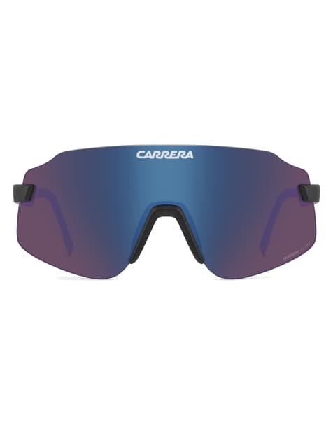 Carrera Sunglasses Rectangular sunglasses with violet lenses in black - view 1