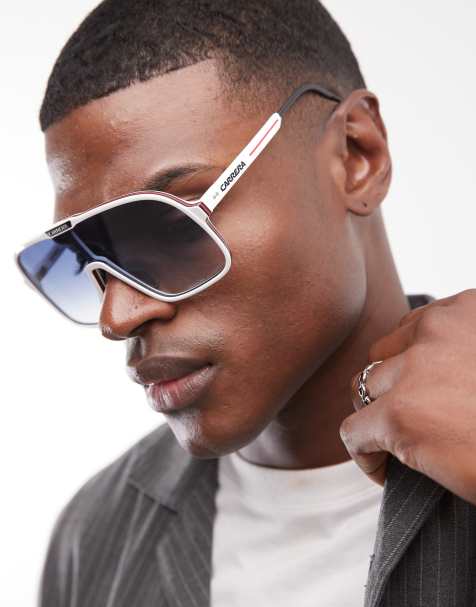 Carrera Sunglasses Sport mask sunglasses with blue lenses in white - view 1