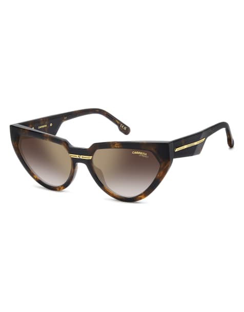 Carrera Sunglasses - Victory - Geometrische cat eye zonnebril met bruine glazen in bruin - view 1