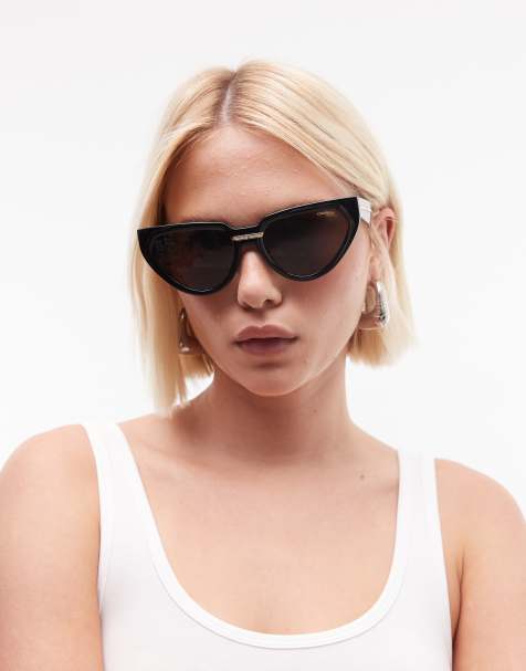 Carrera Victory c cat eye geometrical sunglasses with mauve lenses in black - BLACK - view 1