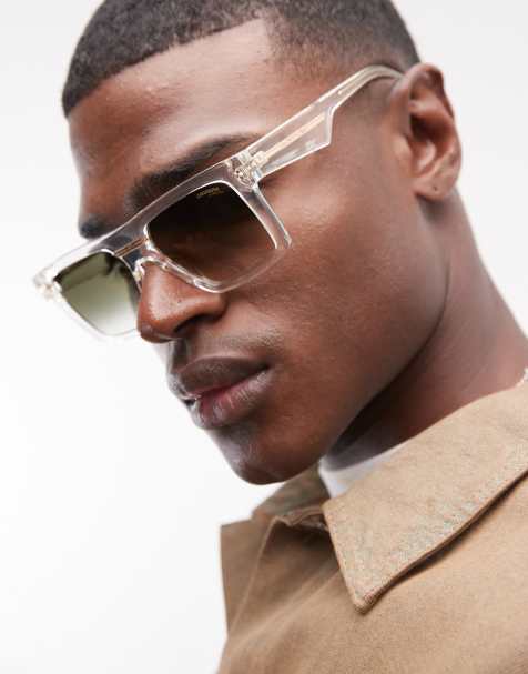 Carrera - Victory C - Lunettes de soleil rectangulaires avec pont supérieur plat et verres verts - Noir - view 1