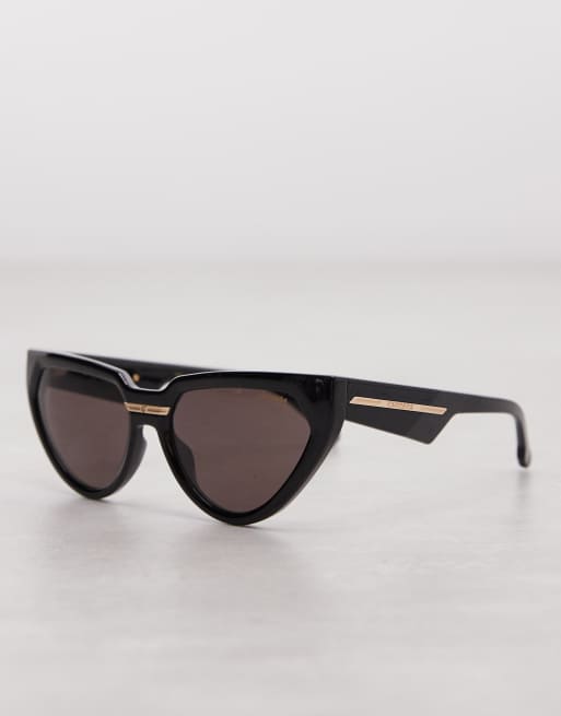 Carrera - Victory C - Occhiali da sole cat-eye geometrici neri con lenti malva, 2 di 3