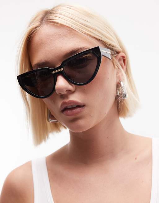 Carrera - Victory C - Occhiali da sole cat-eye geometrici neri con lenti malva, 3 di 3